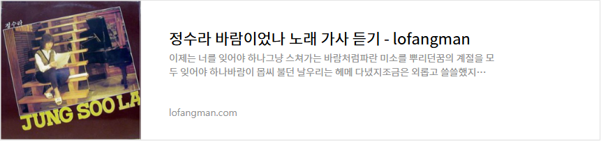 정수라 바람이었나 노래 가사 듣기